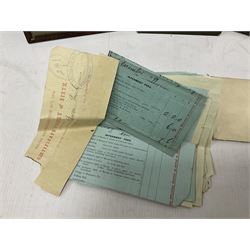 WWI bronze death plaque to Edwin Smith, together with two tankards presented to E.Smith and photographs of his family  