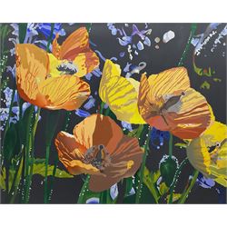 Dag Hagenaes Kjelldahl (Norwegian/Whitby Contemporary): 'Giant Poppies in Sunlight', oil on canvas signed 80cm x 100cm
Provenance: exh. the Pannett Art Gallery Whitby and others