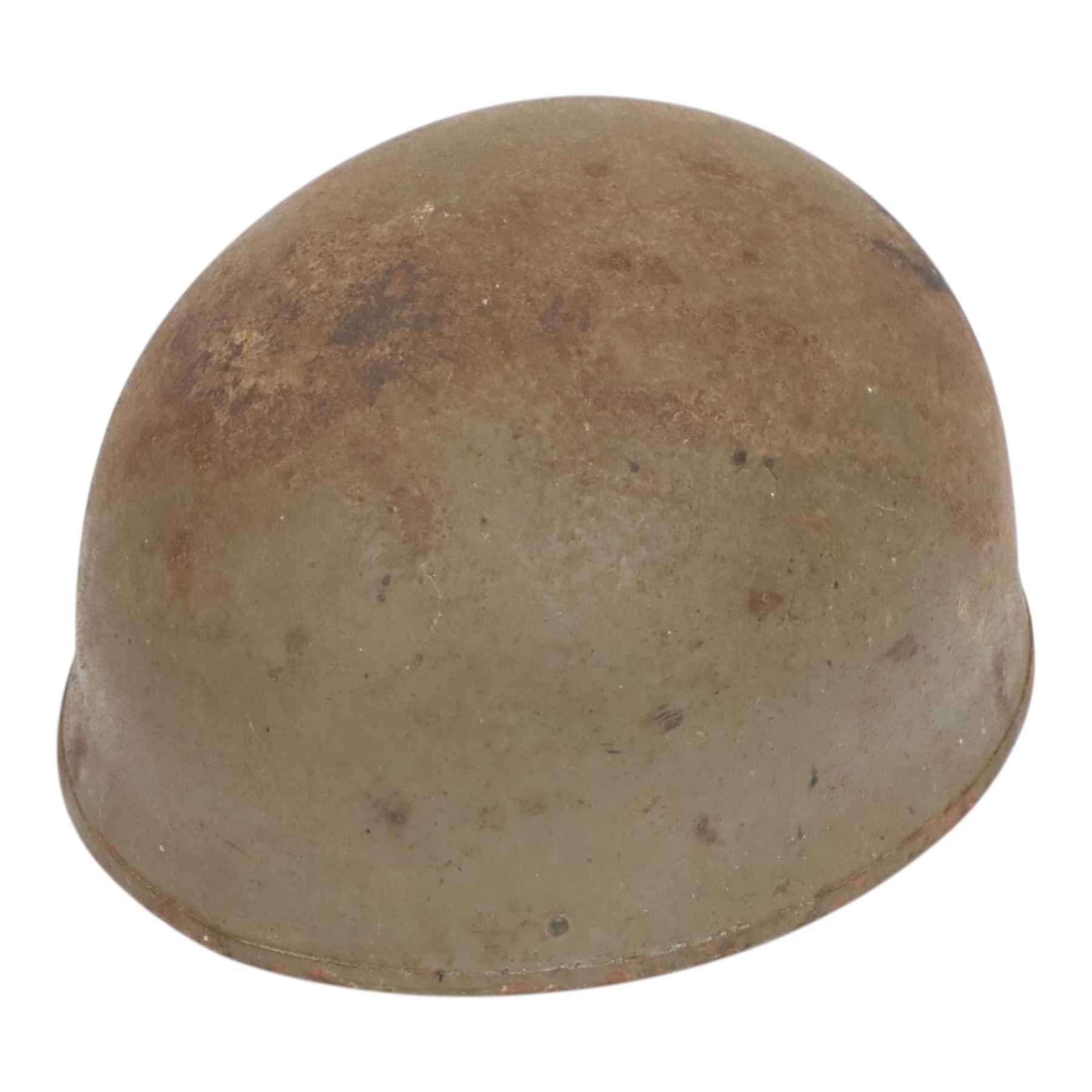 WWII MKII British Army steel helmet, together with British dispatch rider helmet,  French M26 and one other 
