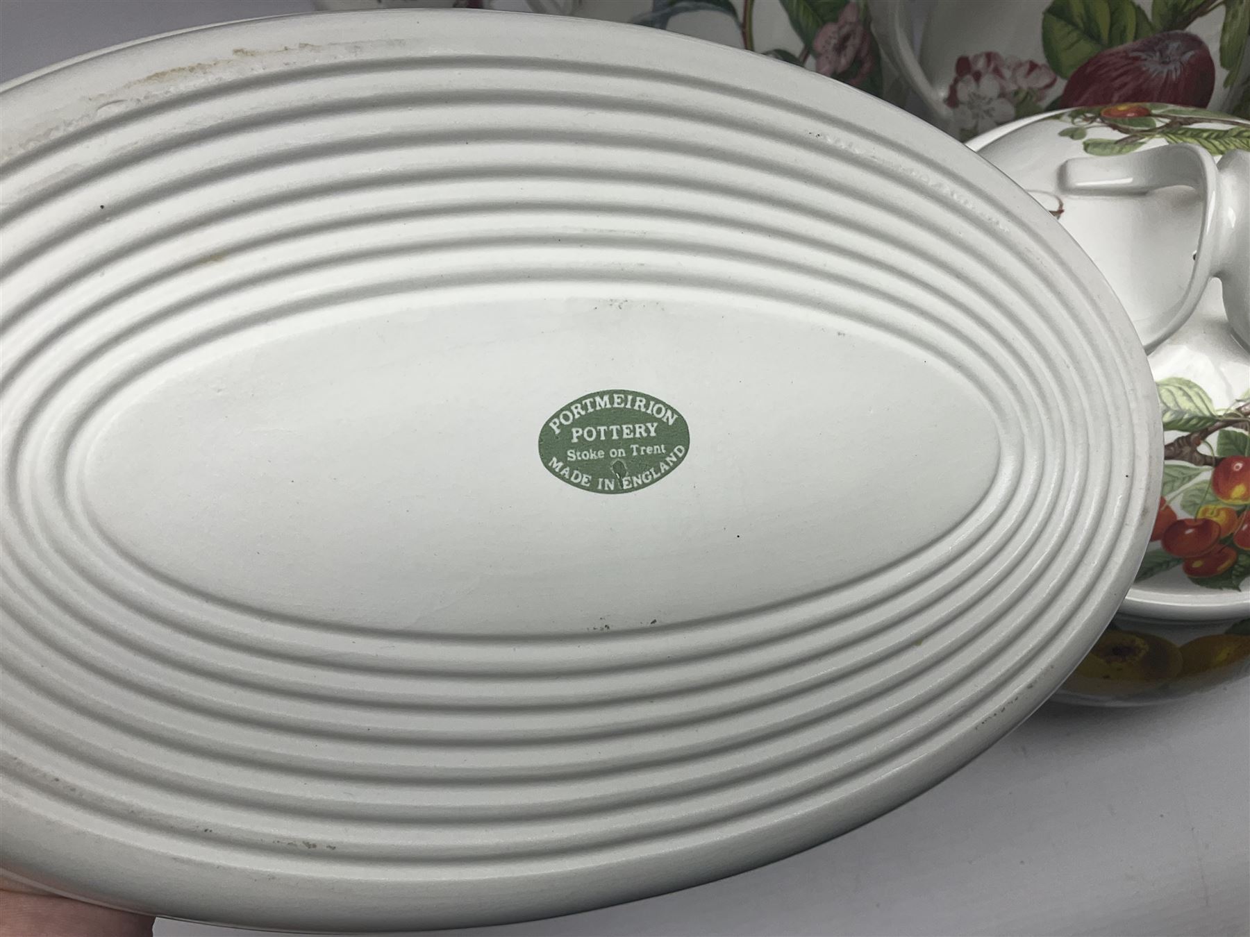 Three Portmeirion soup tureens with covers and ladles, together with vases, large bowls and other Portmeirion items