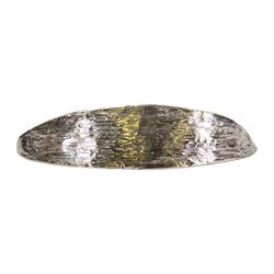 Two modern silver novelty filled models of fruit, the first example modelled as a segment of melon, L16cm, the second as a banana, L14.5cm, each hallmarked John Bull Ltd, Birmingham, no visible date letter, also stamped filled