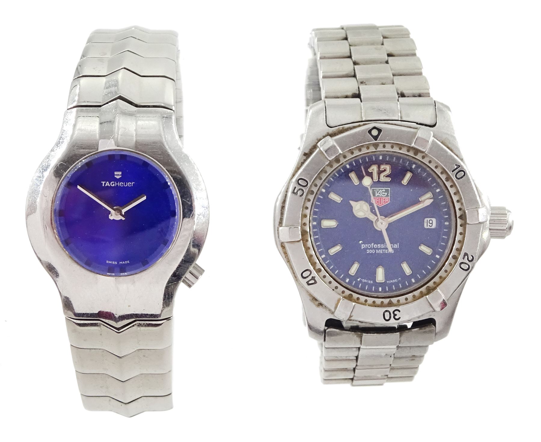 TAG Heuer Alter Ego ladies stainless steel quartz wristwatch, Ref. WP1411 and one other Tag Heuer ladies stainless steel quartz wristwatch, Ref WK1313, both on integrated stainless steel bracelets