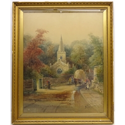  Hackness Church near Scarborough, watercolour signed and dated 1917 by M Catton student of Frederick William Booty (British 1840-1924) 69cm x 55cm  