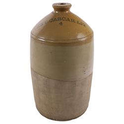 Stoneware flagon, marked Ext. Cascar. Liq 4 to the lid, H50cm 