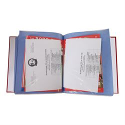 Comprehensive collection of approximately two hundred and thirty Scarborough FC football programmes for the 2003/04, 2004/05, 2005/06 and 2006/07 seasons, all filed within eight dedicated Scarborough FC red Home and Away binders