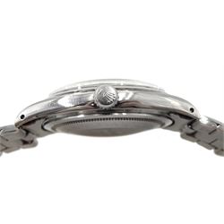 Tudor Oyster Prince 'Tuxedo' rotor self-winding gentleman's stainless steel wristwatch, black and white dial, on Rolex oyster bracelet