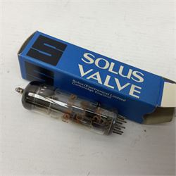 Collection of Solus, Marconi, Pinnacle and similar thermionic radio valves/vacuum tubes, including PCL86, PCL805, PL36, etc approximately 21 as per list, some boxed