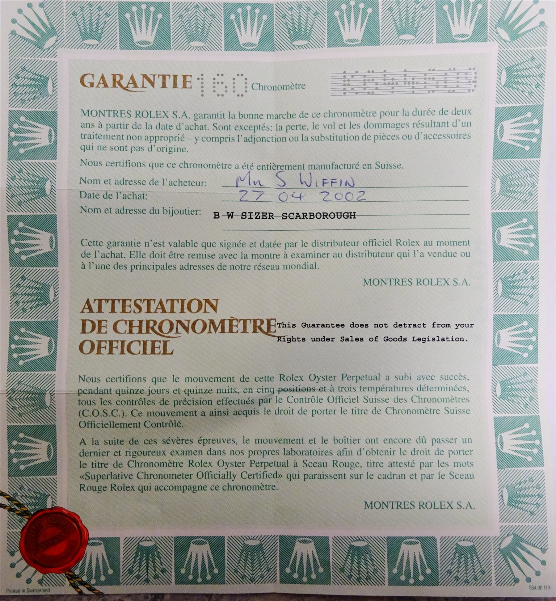 Rolex Oyster Perpetual Date Submariner 2001 stainless steel automatic wristwatch, model No.16610, serial No.K644609, boxed with papers

[image code: 7mc]