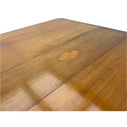 Edwardian cross-banded and inlaid mahogany Sutherland table