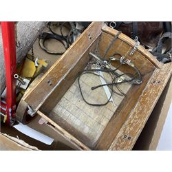 Melba Ware Shire horse figure and two similar, and four wood carts