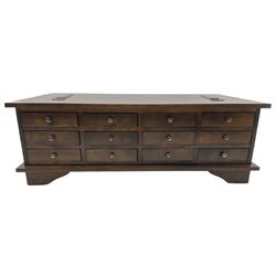 Laura Ashley - contemporary 'Garret' coffee table chest, rectangular top, fitted with twelve drawers