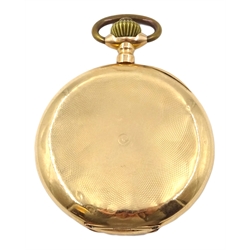  Swiss 14ct rose gold Chronometre hunter pocket watch, Odin movement no 54064 stamped 585, 5cm diameter 91.9gm gross  