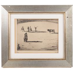 After Frederick Halpern (Austrian/Australian 1909-?): La Tauromaquia or Bullfighting, set of three etchings signed in pencil, 19cm x 24cm (3)