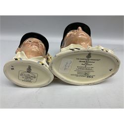 Royal Doulton limited edition figure of Geoffrey Boycott O.B.E, HN3890, no 253/8114, together with four Royal Doulton limited edition character jugs of cricket interest, comprising The Hampshire Cricketer D 6739, no 3903/5000, Freddie Trueman O.B.E, D 7090, no 502/9500, Brian Johnners Johnston, D 7018, no 1281/9500 and Len Hutton D 6945 no 263/9500, four with certificates, one with box