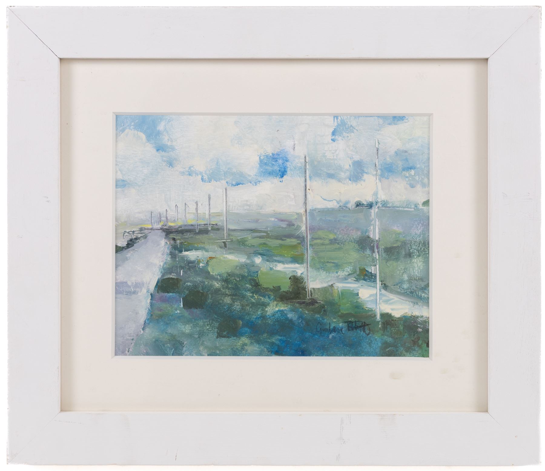 Grahame Tebbutt (British Contemporary): Towards the Sea, pair oils on board signed 18cm x 23cm (2)