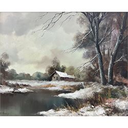 Charles Percy (French 1930-): Winter Landscape, oil on canvas signed 44cm x 54cm