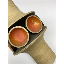 Delan Cookson (British1937): Large stoneware vase  of stylized form, H43cm impressed seal 