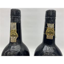 Dow's 1966 vintage port, two bottles, unknown contents and proof 