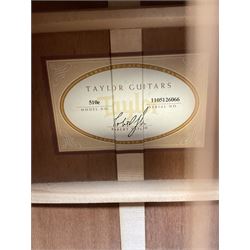Taylor 510e electric guitar with mahogany back and sides and spruce top serial no 1105126066 L102cm in fitted carrying case