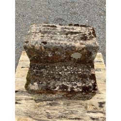 Heavy stone garden two-tread step mounting block - THIS LOT IS TO BE COLLECTED BY APPOINTMENT FROM DUGGLEBY STORAGE, GREAT HILL, EASTFIELD, SCARBOROUGH, YO11 3TX