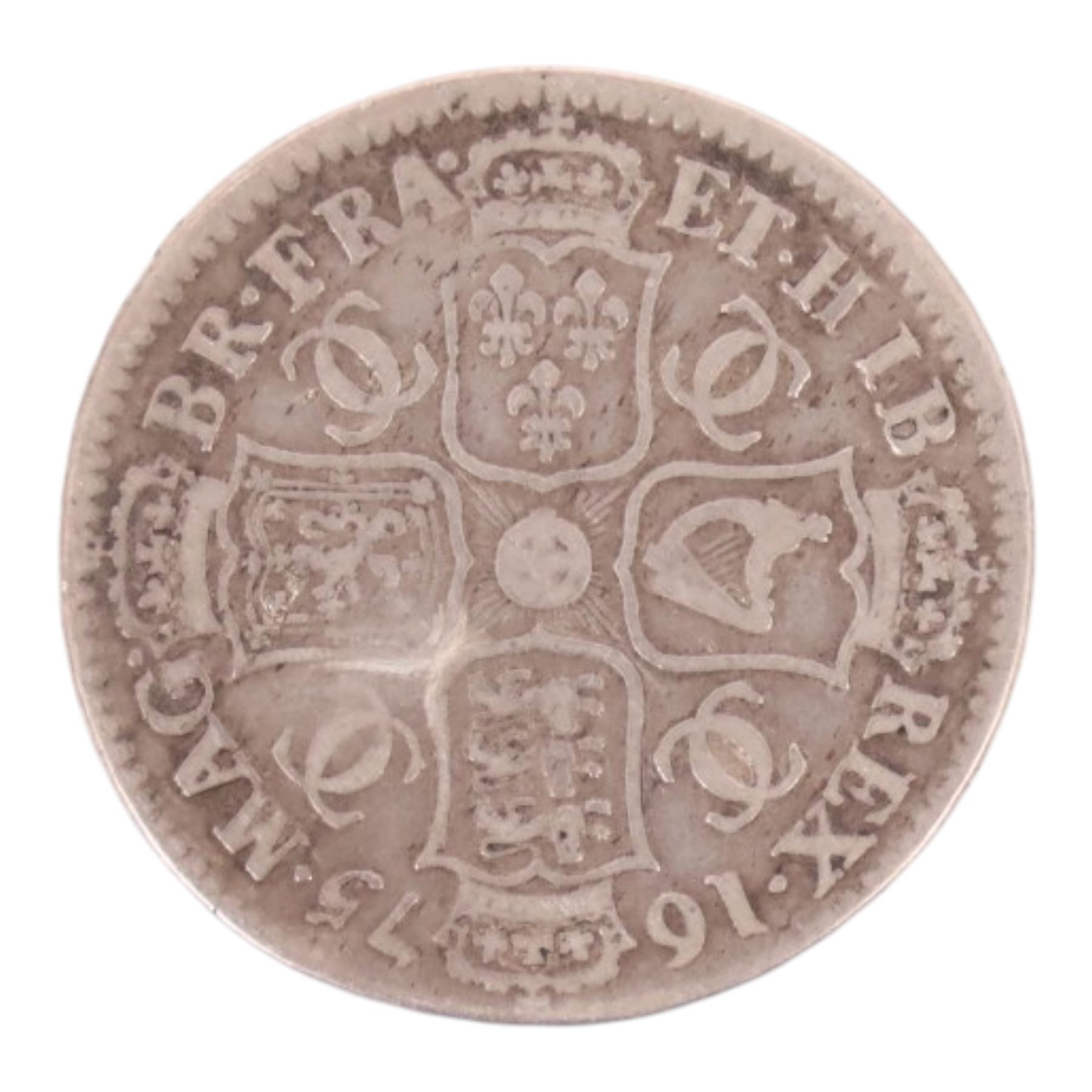 Charles II 1675 silver half crown coin