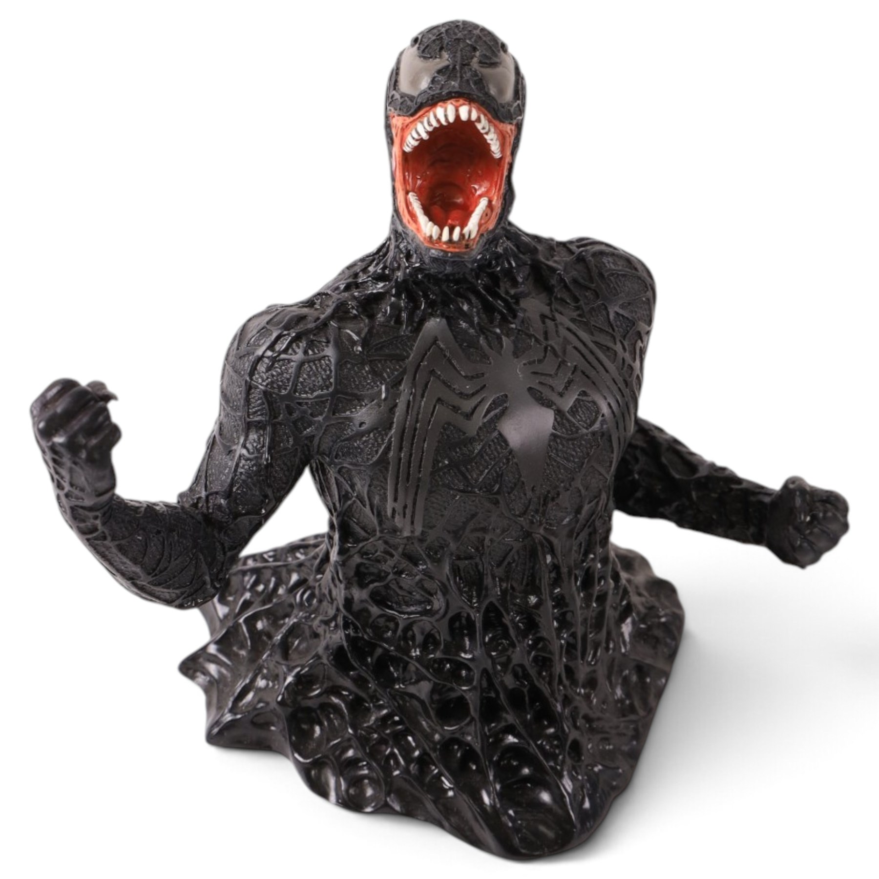 Six Spider-Man busts, comprising Diamond Select Toys limited edition Spider-Man 3 exclusive pre-production bust, Gentle Giant 2011 Premier Guild Exclusive Black Costume Spider-Man, Diamond Select Toys Venom, ARTFX Snap Fit pre-painted model kit, all boxed, Peter Parker The Amazing Spider-Man mini bust and Marvel black costume paperweight