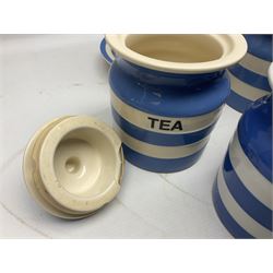 TG Green Cornish kitchen ware, to include coffee pot, pint milk jug, nine storage jars for various items, four dinner plates, etc (25)