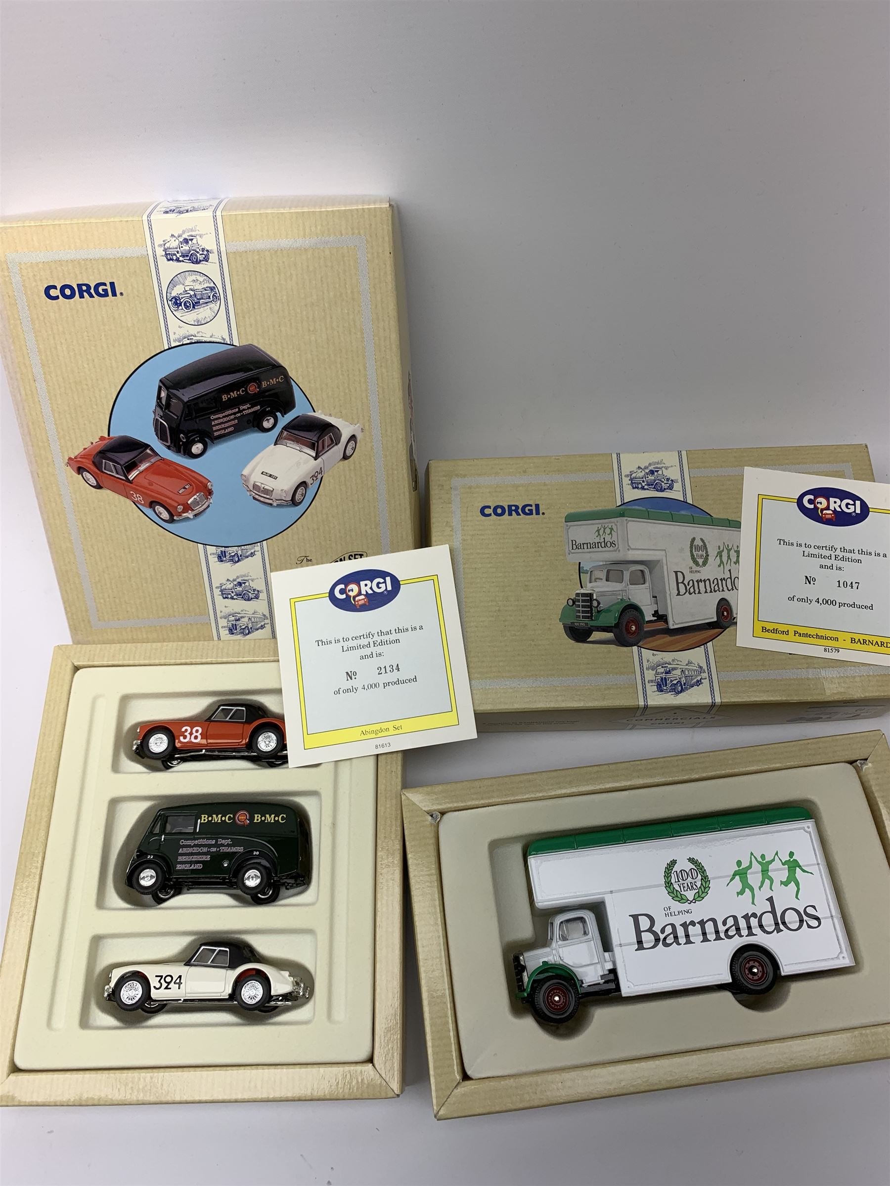 Corgi limited edition models - D46/1 British Railways set; 97200 BRS parcels set; 150th Anniversary of the Penny Post set; and seven others 97087, 97088, 97695, 97334, 97355, 97753 and 97894; all mint and boxed with certificates (10)