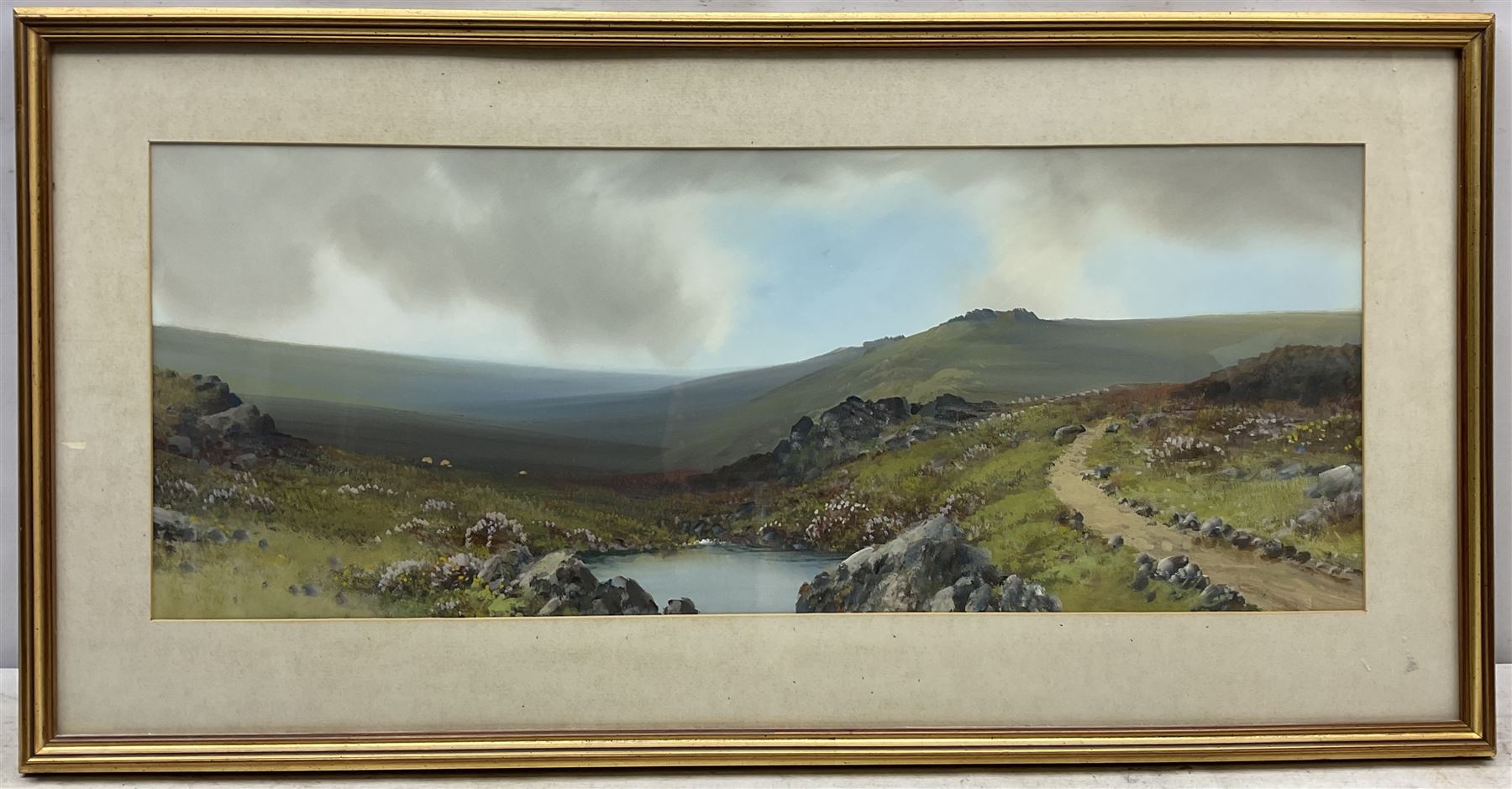 Reginald Daniel Sherrin (British 1891-1971): 'Grimspound Dartmoor', gouache signed l.l., titled in a later hand verso 29cm x 75cm