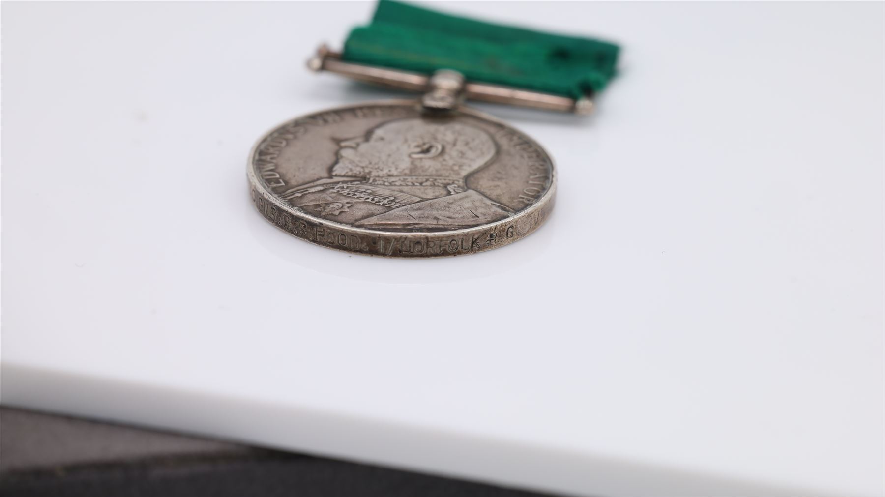 Edward VII Volunteer Force Long Service medal, awarded to Gnr B.S Flood, Norfolk R.G