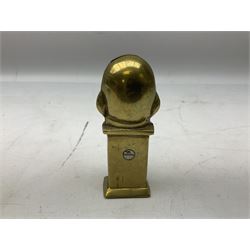 Brass money box in the form of Humpty Dumpty, H14.5cm