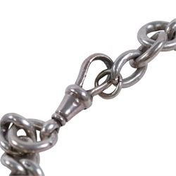 Two early 20th century silver watch chains, links hallmarked