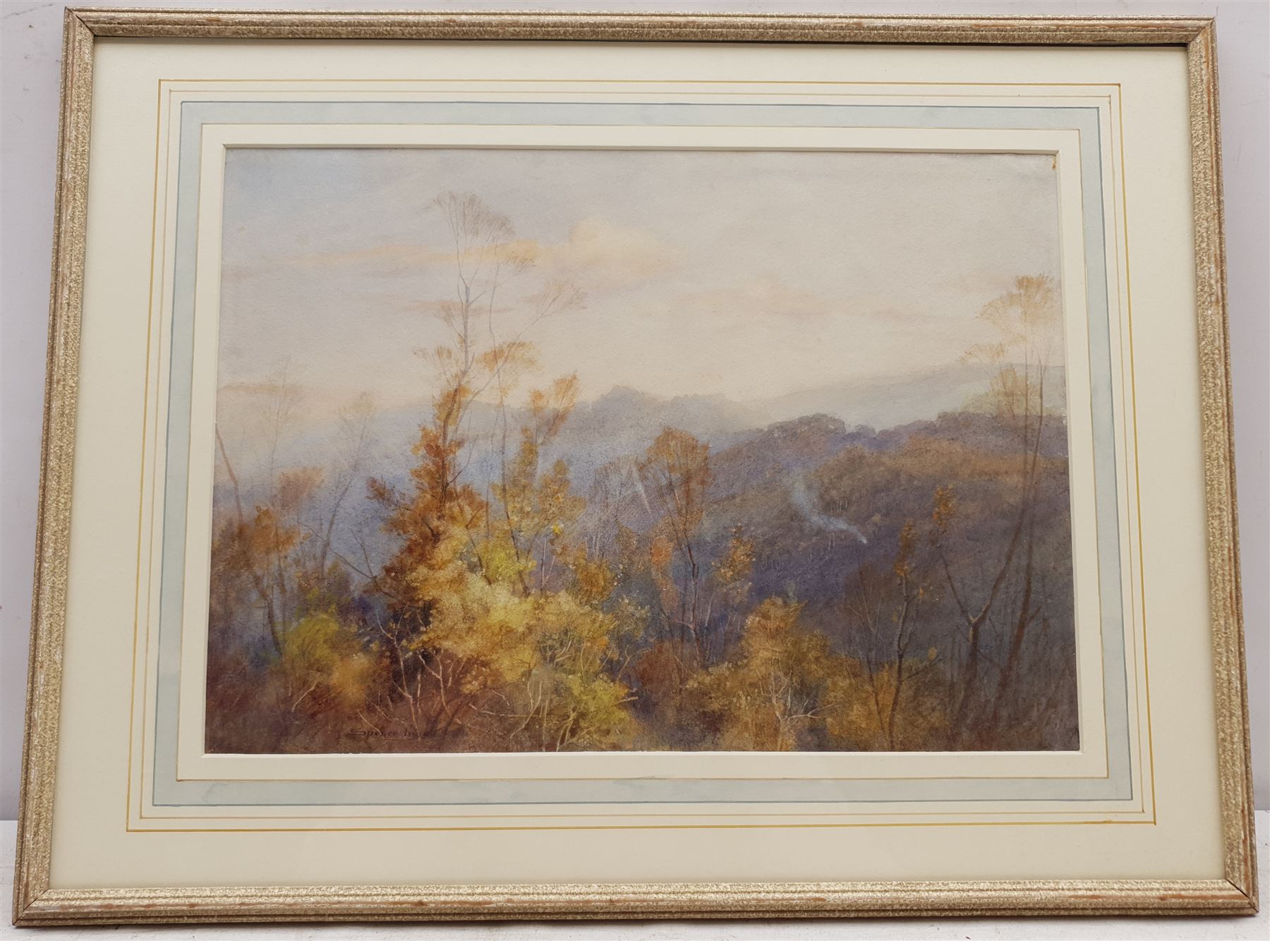 John Spence Ingall (Staithes Group 1850-1936): Treetops in Autumn, watercolour signed 27cm x 39cm