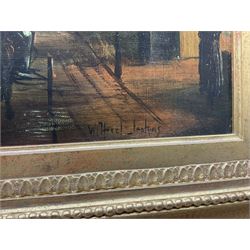 Wilfred Bosworth Jenkins (British 1857-1936): York Street Scene by Moonlight, oil on canvas signed 39cm x 55cm