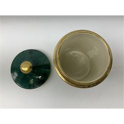 Portmeirion Malachite pattern jar and cover designed by Susan Williams-Ellis, together with a eight Viennese white glazed porcelain figures, modelled as horses in various poses, in one box 