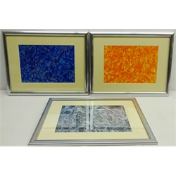  Abstract Blue, Monochrome and Orange, three gouaches on paper unsigned 20cm x 28.5cm (3)    