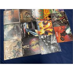 Rock, hard rock and progressive rock vinyl LPs including Greenslade 'Bedside manners are extra', 'Time and Tide', Nazareth 'No mean city', 'Close enough for Rock 'n' Roll', 'tattooed on my brain', 'Rampant', 'expect no mercy', Magnum 'Marauder', 'Anthology', 'Kingdom of Madness', 'Lost On The Road To Eternity' etc (19)