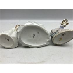 Three Nao figures comprising The Next Dance 1201 and Girls First Communion 0236, and young girl wearing a hat, together with two further Spanish style figures