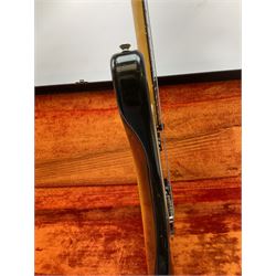 Fender three-tone Sunburst 12-string electric guitar c1965/6 Fullerton USA, with alder body and maple neck, the Indian rosewood fretboard with twenty-one frets and pearloid dot markers, fender electric XII bridge, F-stamp tuners (non-original), two split single coil pick-ups, master volume and tone and four-way switch, serial no.129730, L108cm; in original Fender case bearing label for Rivington Guitars New York with copy of original invoice; together with GuitarKes set-up and service certificate dated October 2021
