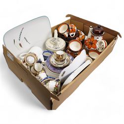 Paragon coffee set for six, Schramberg part tea service, Denby rectangular dish, a Royal Crown Derby miniature Trig (a/f) and other domestic china