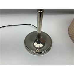 Chrome candelabra style table lamp with shade, H76cm