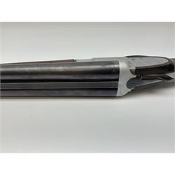 Czechoslovakian BRNO 12-bore side-by-side double barrel sidelock non-ejector sporting gun with Poldi electroplating, the action crudely inscribed '24040544 Pte. J. Ging 1st Battalion Loyal Regiment 1965-1968 Malta G.C.', walnut stock with chequered pistol grip and fore-end and thumb safety, one sling swivel, serial no.5199866, L114.5cm overall RFD ONLY AS LACKING VISIBLE PROOF MARKS