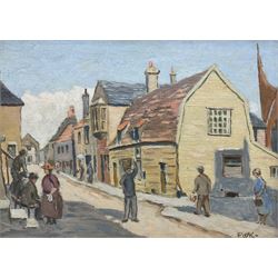 EWK (British Early 20th Century): 'St Ives', oil on panel signed with monogram, titled and dated 1931 verso, 21cm x 29cm