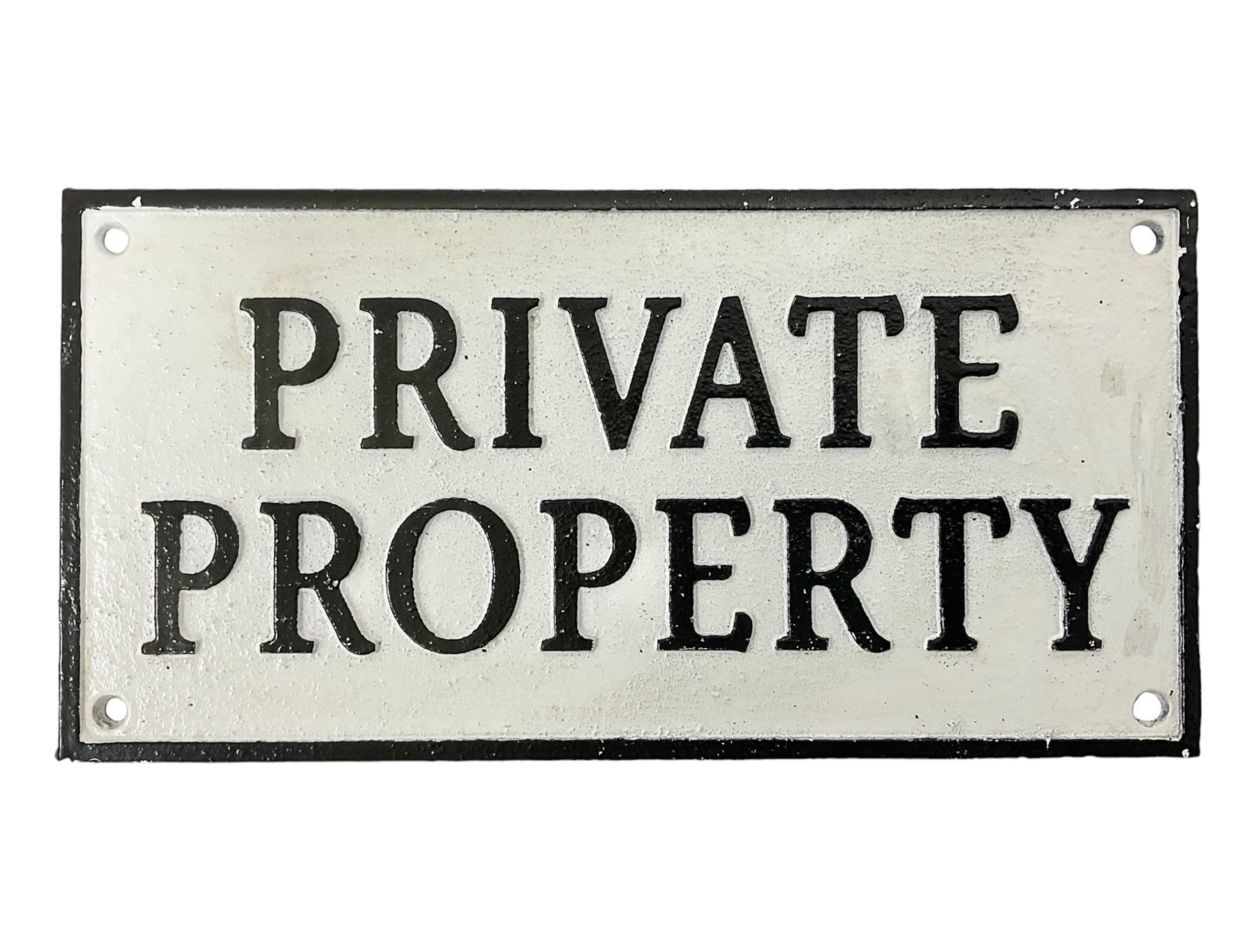 Cast iron sign 'Private Property' L28cm