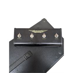 Ashdown Engineering Fallen Angel 60 DSP guitar amplifier head model no. FA60H, serial no. 18930406, 4 x 12 speaker cabinet, model no. FA 412A serial no. 20210106, and a four-button foot pedal, head H24cm, W70cm, cab H78cm, W70cm