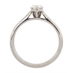 Platinum single stone pear cut diamond ring, hallmarked, diamond 0.90 carat, colour G, clarity SI1, with GIA laser registry