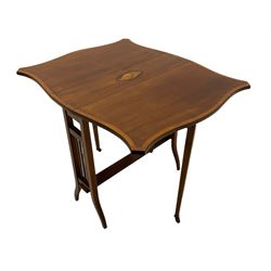Edwardian inlaid mahogany drop leaf Sutherland table