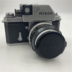 Nikon F Photomic NKJ camera body, marked 'US Dept of Defense ... U.S.A.F DA Nang, serial no. 6561811, with 'Nippon Kogaku NIKKOR-P Auto 1:2.5 f=105mm' lens, serial no. 212154