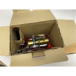 Mamod SP2 stationary steam engine in original box, with burner, solid fuel tablets, funnel and power hammer in box