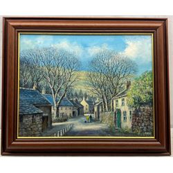 Jack Rigg (British 1927-): A Yorkshire Dales Village, possibly Appletreewick, oil on canvas board signed 34cm x 44.5cm 
Provenance: with Whitby Galleries, label verso